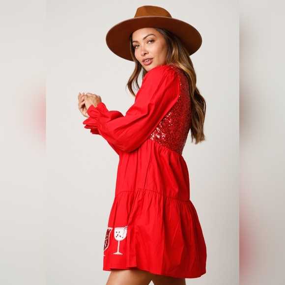 Sequins Red dress - Picture 4 of 11